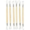 Lot De 6 Mirettes En Bois Et Acier, 20 Cm, Modelage, Argile