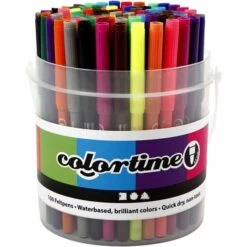 Creativ Company Lot De Feutres Colortime Avec Rangement Seau - Pointe 2 Mm - 100 Pcs
