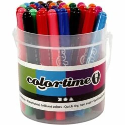Creativ Company Lot De Feutres Colortime Avec Rangement Seau - Pointe 5 Mm - 42 Pcs