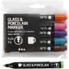 Creativ Company Lot De Feutres Pour Verre Et Porcelaine - Couleurs Extra Semi Opaque - 1 à 3 Mm - 6 Pcs