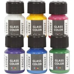 Creativ Company Lot De Peinture Pour Verre Et Porcelaine Glass Color - Effet Givré - 6 X 35 Ml