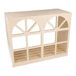 Maison En Bois Souris + Personnages 28 X 12 Cm