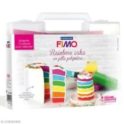 Mallette Figurine Fimo - Rainbow Cake - 13 Pcs