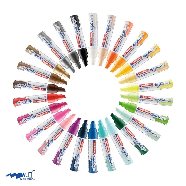 Marqueur Acrylic Edding 5000 - Pointe Large Biseautée - Plusieurs Coloris Disponibles 2 Marqueur Acrylic Edding 5000 - Pointe Large Biseautée - Plusieurs Coloris Disponibles – Image 2