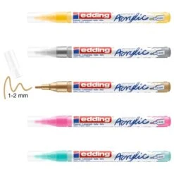 Marqueur Acrylic Edding 5300 - Pointe Fine - Plusieurs Coloris Disponibles