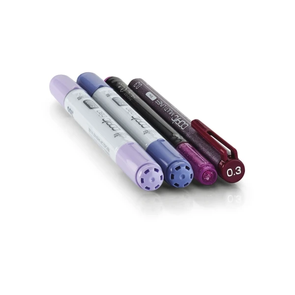 Copic Marqueur Ciao, Kit De 4 "Doodle Pack Purple" 2 Copic Marqueur Ciao, Kit De 4 "Doodle Pack Purple" – Image 2