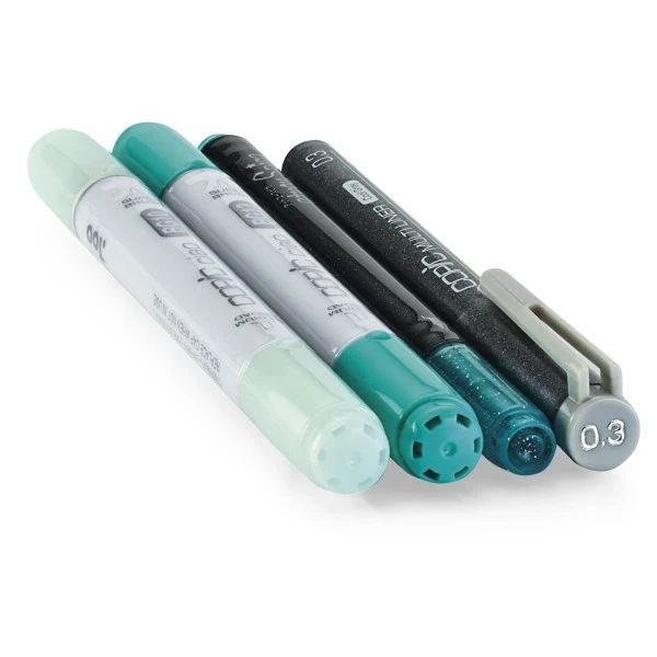 Copic Marqueur Ciao, Kit De 4 "Doodle Pack Turquoise" 2 Copic Marqueur Ciao, Kit De 4 "Doodle Pack Turquoise" – Image 2