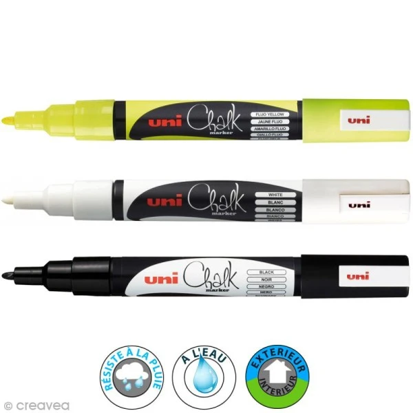 Uni Marqueur Craie Chalk - Pointe Conique Fine 0,9 à 1,3 Mm 1 Uni Marqueur Craie Chalk - Pointe Conique Fine 0,9 à 1,3 Mm