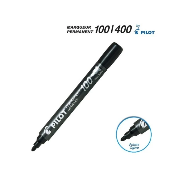 Marqueur Permanent 100 Noir Pointe Ogive Pilot 1 Marqueur Permanent 100 Noir Pointe Ogive Pilot