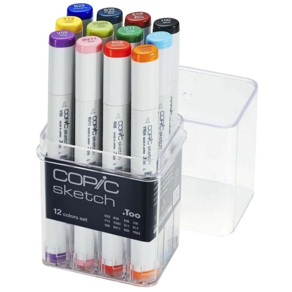 Copic Marqueur Pinceau Professionnel Sketch, Kit De 12 1 Copic Marqueur Pinceau Professionnel Sketch, Kit De 12