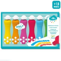 Djeco Marqueurs Mousse - Couleurs Assorties - 6 Pcs