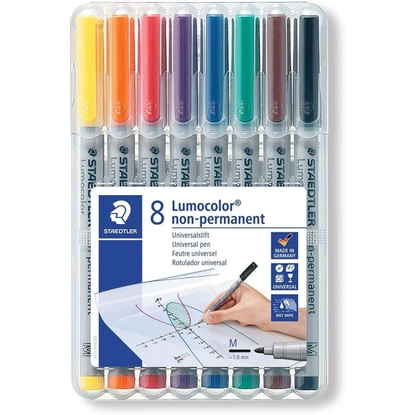 Staedtler Marqueurs Non Permanent "315M Lumocolor" - Etui De 8 1 Staedtler Marqueurs Non Permanent "315M Lumocolor" - Etui De 8