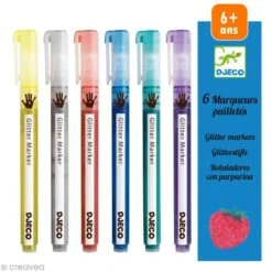 Marqueurs Pailletés Djeco - 6 Pcs