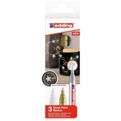 Marqueurs Peinture Edding 750 Pointe Médium - Blanc, Doré, Argent - 3 Pcs