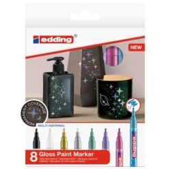 Marqueurs Peinture Edding 751 Pointe Fine - Métallique - 8 Pcs