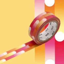 Masking Tape Fusion - Rouge Et Jaune - 1,5 Cm X 7 M