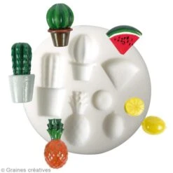 Mini Moule En Silicone - Exotique - 7 Cm De Diamètre - 6 Formes -Promos Creavea Boutique mini moule en silicone exotique 7 cm de diametre 6 formes p 2