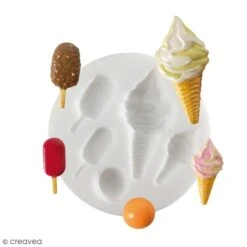 Mini Moule Silicone Souple DTM - Glaces - 5 Formes