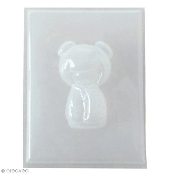 Mini Moule Thermoformé Kokeshi Chignons - 3,5 X 5,5 Cm 3 Mini Moule Thermoformé Kokeshi Chignons - 3,5 X 5,5 Cm – Image 3