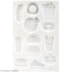 Moule En Silicone Junk Food - 20 X 13 Cm - 12 Formes -Promos Creavea Boutique moule en silicone junk food 20 x 13 cm 12 formes p 2