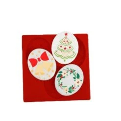 Moule Silicone "camées De Noël, Dos Plat," 8x8 Cm, Cabochons, Noël, Savon, Résine Uv, Pâte Polymère,