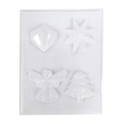Moule Thermoformé 4 Motifs Noël, étoile, Diamant, Ange Et Sapin De Noël Moderne, Hauteur Des Modèles