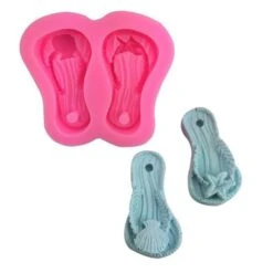 Pantoufle Plage De La Chaussure, De La 3D En Silicone De Chocolat Savon Gâteau, Fondant Gâteau, L'Ar