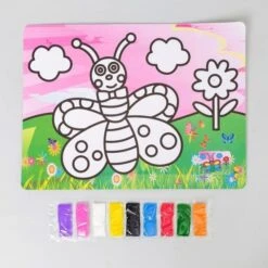 Papillon Diy Kit, Maison Pour, Fresque Sable Peinture Par Numéros W Sable, Kid Art Projet, Peinture -Promos Creavea Boutique papillon diy kit maison pour fresque sable peinture par numeros w sable kid art projet peinture p 2