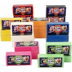 Creativ Company Pâte À Modeler Douce, Dim. 13X6X4 Cm, Couleurs Assorties, 24X500Gr