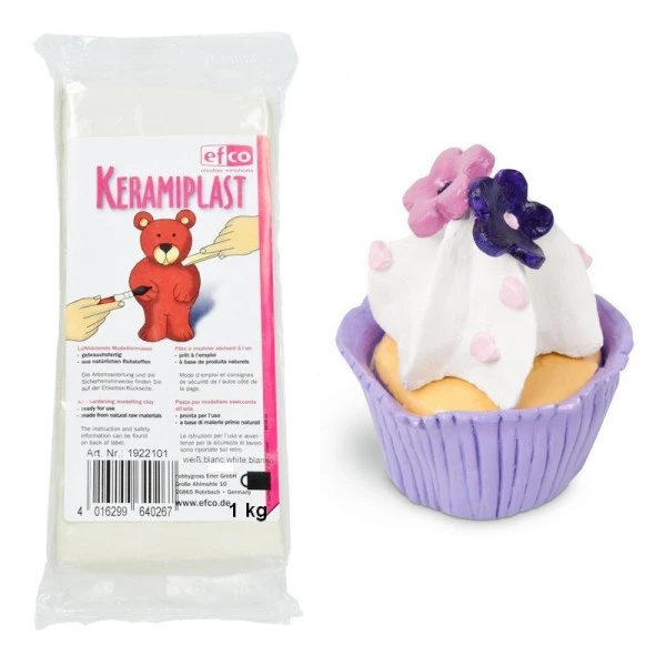 Pâte à Modeler Effet Terre Cuite Blanche 1 Kg, Séchant à L'air, Keramiplast 1 Pâte à Modeler Effet Terre Cuite Blanche 1 Kg, Séchant à L'air, Keramiplast