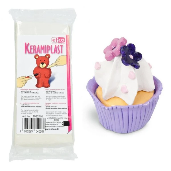 Pâte à Modeler Effet Terre Cuite Blanche Séchant à L'air, 500 Gr, Keramiplast Glaise 1 Pâte à Modeler Effet Terre Cuite Blanche Séchant à L'air, 500 Gr, Keramiplast Glaise