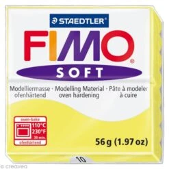 Pâte Fimo Soft Jaune Citron 10 - 56 Gr