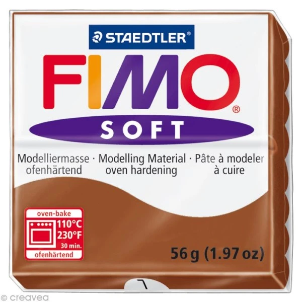 Pâte Fimo Soft Marron Caramel 7 - 56 Gr 1 Pâte Fimo Soft Marron Caramel 7 - 56 Gr