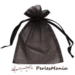 PAX Environ 50 Pochettes Organza NOIR ( 8cm Par 10cm )