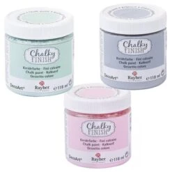 Peinture Craie Chalky Finish 118 Ml X 3 - Rose-gris-vert Jade