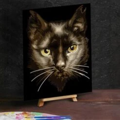 Peinture Par Numéro Kit Avec 3D éléments "cat Look" 30x40 Cm, Paintworks, Toile, Et Brosses, Pour, M -Promos Creavea Boutique peinture par numero kit avec 3d elements cat look 30x40 cm paintworks toile et brosses pour m p 2