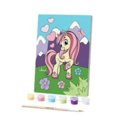Peinture Par Numéros," Happy Pony "21 × 15 Cm, Sur Toile DIY Kit, Chambre Décor Ensemble, Enfants Ar