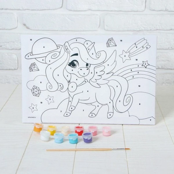 Peinture Par Numéros "Licorne Magique" 20 × 30 Cm, Sur Toile DIY Kit, Chambre Décor Ensemble, Enfant 4 Peinture Par Numéros "Licorne Magique" 20 × 30 Cm, Sur Toile DIY Kit, Chambre Décor Ensemble, Enfant – Image 4