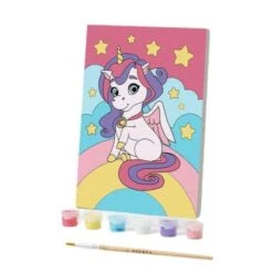 Peinture Par Numéros," Licorne Sur L'arc-en-ciel "21 × 15 Cm, Sur Toile KIT DE BRICOLAGE, Décor De C