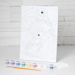Peinture Par Numéros, Pour, Perroquets 20x28. 5 Cm, Sur Toile Diy Kit, Chambre Décor Ensemble, Enfan -Promos Creavea Boutique peinture par numeros pour perroquets 20x28 5 cm sur toile diy kit chambre decor ensemble enfan p 3