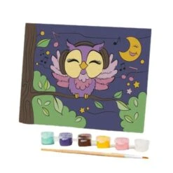 Peinture Par Numéros, Sur Le Sous-cadre "hibou Dans Un Casque" 21 × 15 Cm, Sur Toile KIT DE BRICOLAG