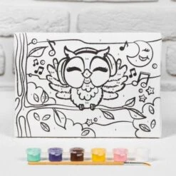 Peinture Par Numéros, Sur Le Sous-cadre "hibou Dans Un Casque" 21 × 15 Cm, Sur Toile KIT DE BRICOLAG -Promos Creavea Boutique peinture par numeros sur le sous cadre hibou dans un casque 21 15 cm sur toile kit de bricolag p 4