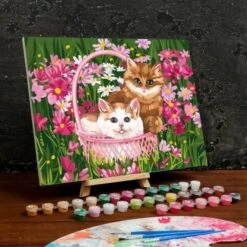Peinture Par Numéros Sur Toile Avec Sous-cadre, Et Pinceaux, Kits, Pour, Art Mural," Chatons "30 × 4 -Promos Creavea Boutique peinture par numeros sur toile avec sous cadre et pinceaux kits pour art mural chatons 30 4 p 2