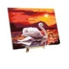 Peinture Par Numéros Sur Toile Avec Sous-cadre, Kits, Pour, Art Mural," Cygne Sur Le Lac "30 × 40 Cm
