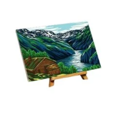 Peinture Par Numéros Sur Toile Avec Sous-cadre," Montagnes "20 × 30 Cm, KIT DE BRICOLAGE, Décor De C