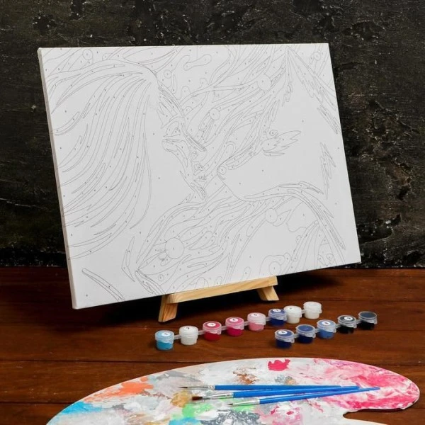 Peinture Par Numéros Sur Toile Avec Sous-cadre, Pinceaux, Kits, Pour, Art Mural," Fille Et Loup "30 4 Peinture Par Numéros Sur Toile Avec Sous-cadre, Pinceaux, Kits, Pour, Art Mural," Fille Et Loup "30 – Image 4