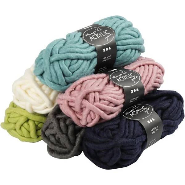 Creativ Company Pelote De Laine Acrylique Xl, L: 17 M, Manga, 6X200Gr 1 Creativ Company Pelote De Laine Acrylique Xl, L: 17 M, Manga, 6X200Gr