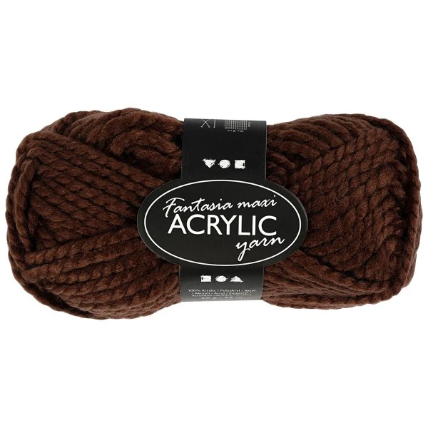 Creativ Company Pelote De Laine Fantasia Maxi - Acrylique - Marron - 50 Gr - 35 M 1 Creativ Company Pelote De Laine Fantasia Maxi - Acrylique - Marron - 50 Gr - 35 M