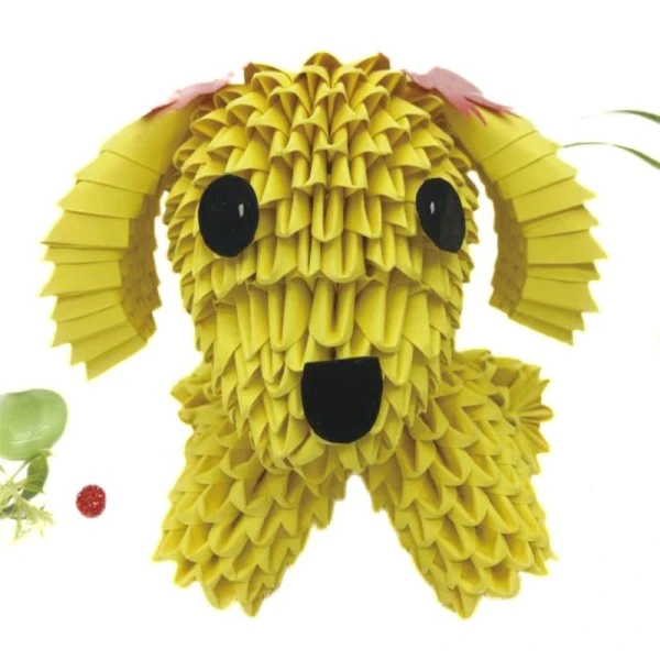 Petit Jaune 3D Origami Plié De Papier De Scrapbooking Chien Kit Animal De Compagnie De BRICOLAGE Mod 1 Petit Jaune 3D Origami Plié De Papier De Scrapbooking Chien Kit Animal De Compagnie De BRICOLAGE Mod