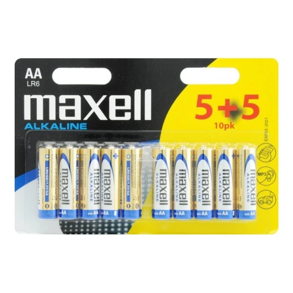Piles Alkaline Aa Lr6 5+5 - Maxell 1 Piles Alkaline Aa Lr6 5+5 - Maxell